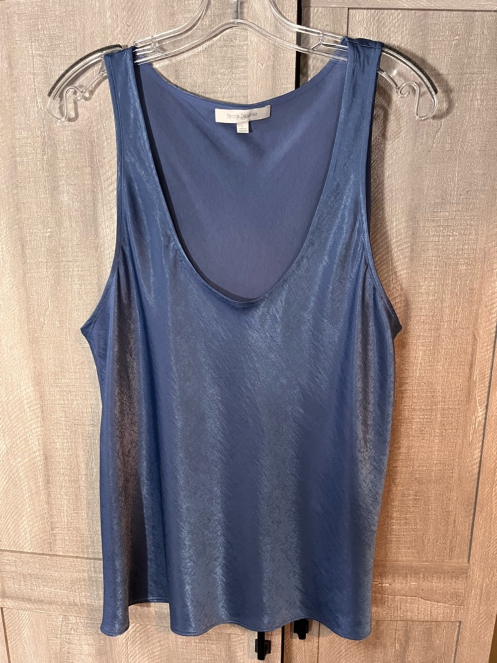 Favorite Daughter THE CLEAN CUT TANK in River Blue, Size L - Picture 6 of 10